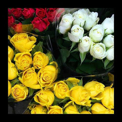  Arrangement of 100 roses are divided in four equal parts.