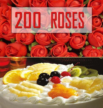  200 Premium Red Roses bouquet
 2 Pound Delicious Fresh Fruit Cake
 Serves 4-6 People
 FREE Greeting Card worth Rs.150