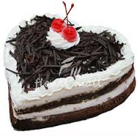 1 KG Heart Shape Black Forest Cake