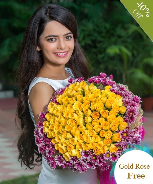 Ultimate Elegance By Arena Flowers Free Golden Rose ArenaFlowers