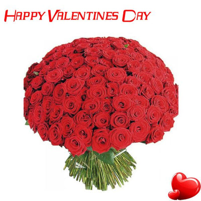  150 Premium Red Rose Bouquet.
 Free Message Card