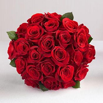  A delicate gorgeous bunch of 24 pure red roses.
 Free Message Card