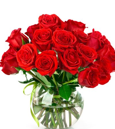  20 Stem Red Roses.
 FREE message card.

NOTE: Vase not included in any product unless added separately.
