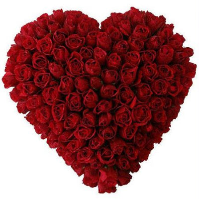  Arrangement of 100 Red Roses
 Heart Shape Arrangement
 Free Message Card