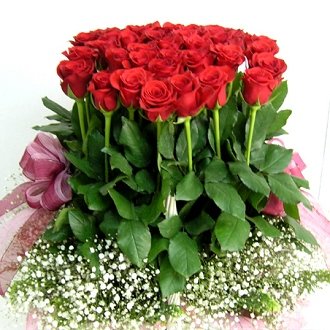 Four Dozen Premium Red Roses Arrangement.