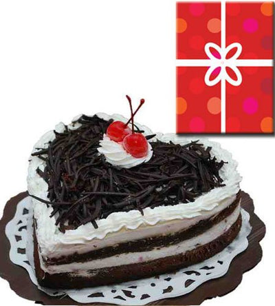 1 Kg HEART shape back forest cake
 Serves 4-6 People
 Occasional Greeting card