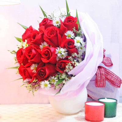 •	20 Red Roses Bouquet
 Free Message Card